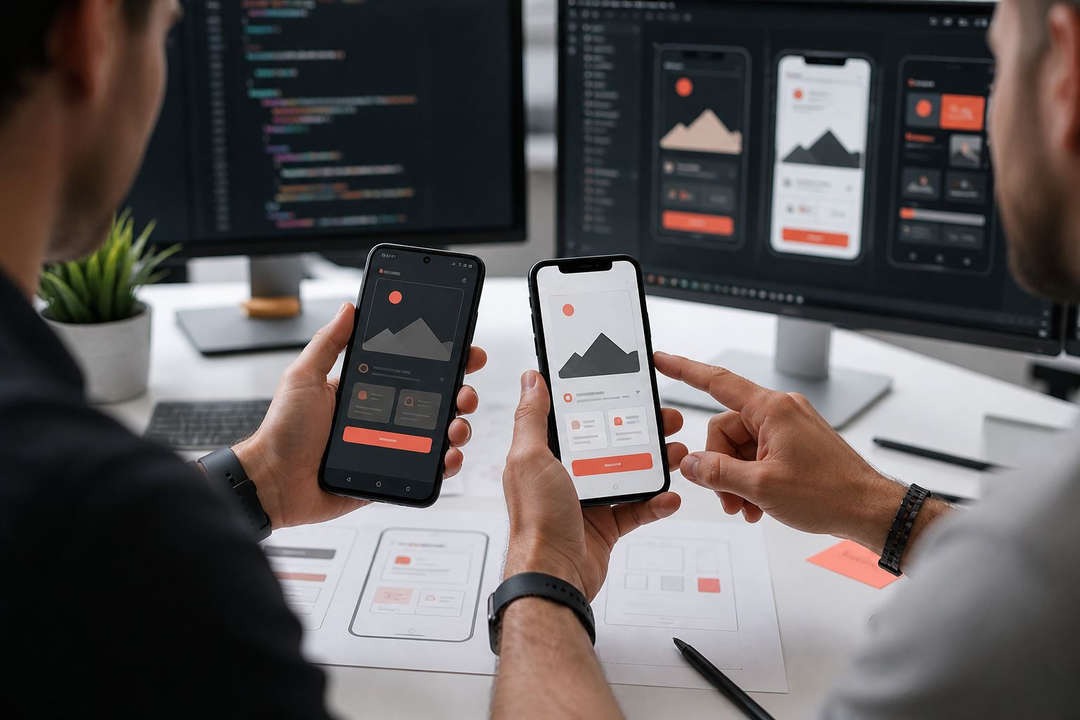 Mobile application interfaces on multiple devices