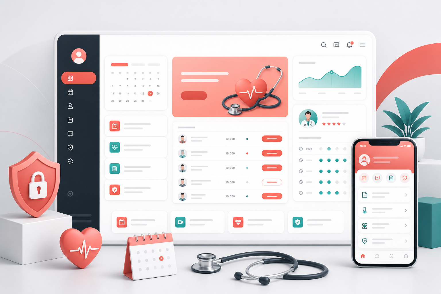 Simplifying appointments and patient service coordination digital solution illustration