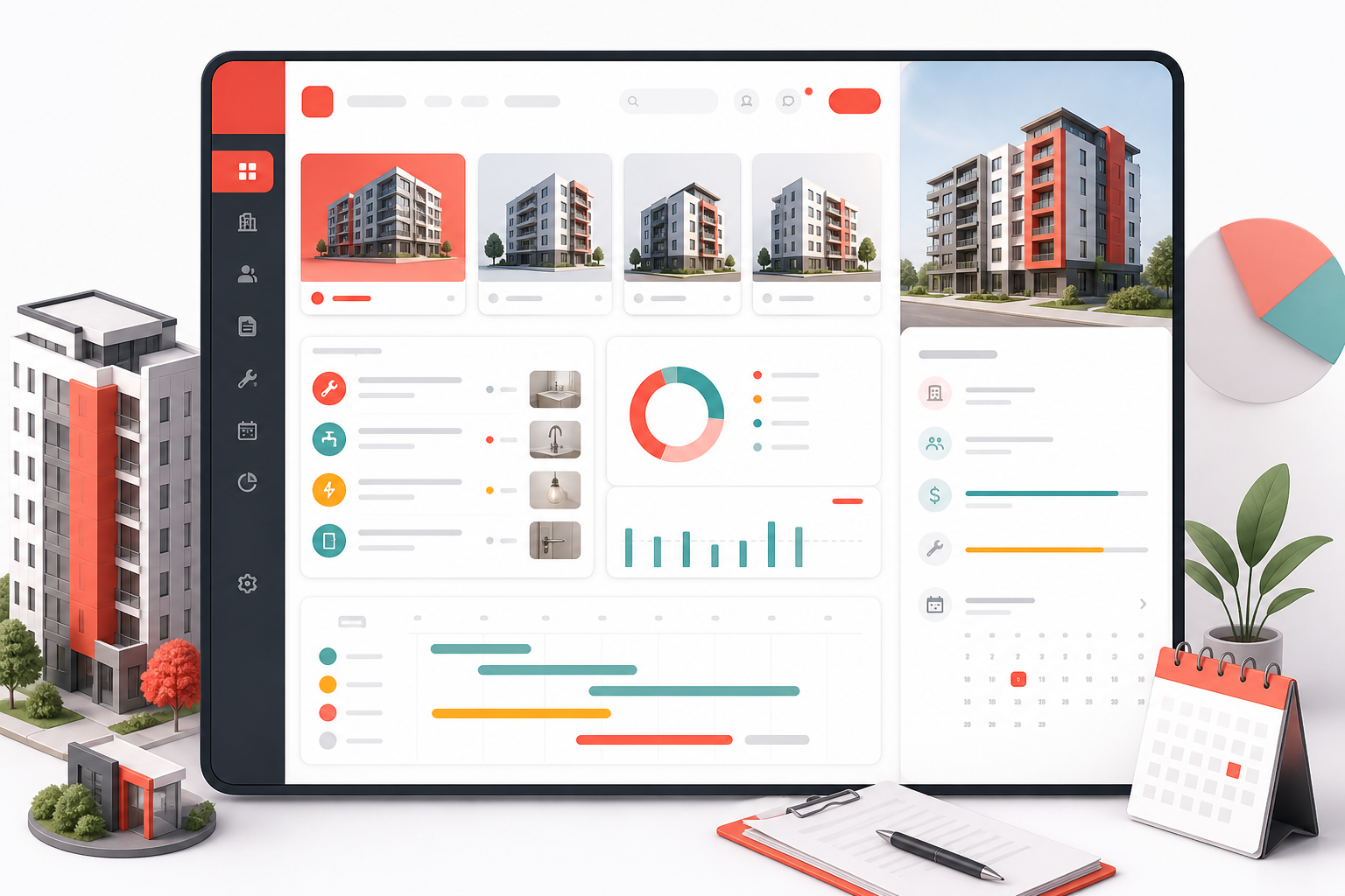 Making property services easier for tenants and teams digital solution illustration