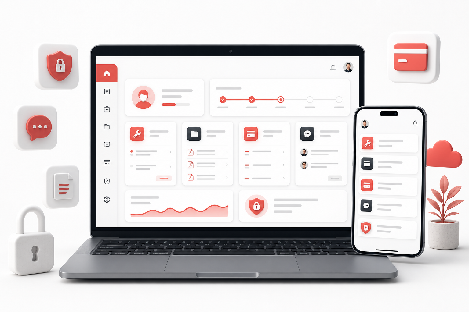 Secure customer and client self-service portal