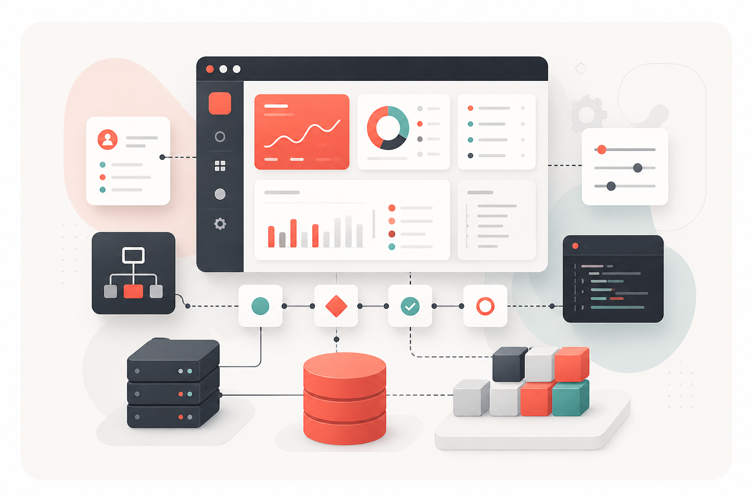 Custom Software illustration by Techbela